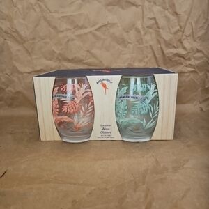 Jimmy Buffett Margaritaville Stemless Wine Glasses, 20 oz. Box Set of 4